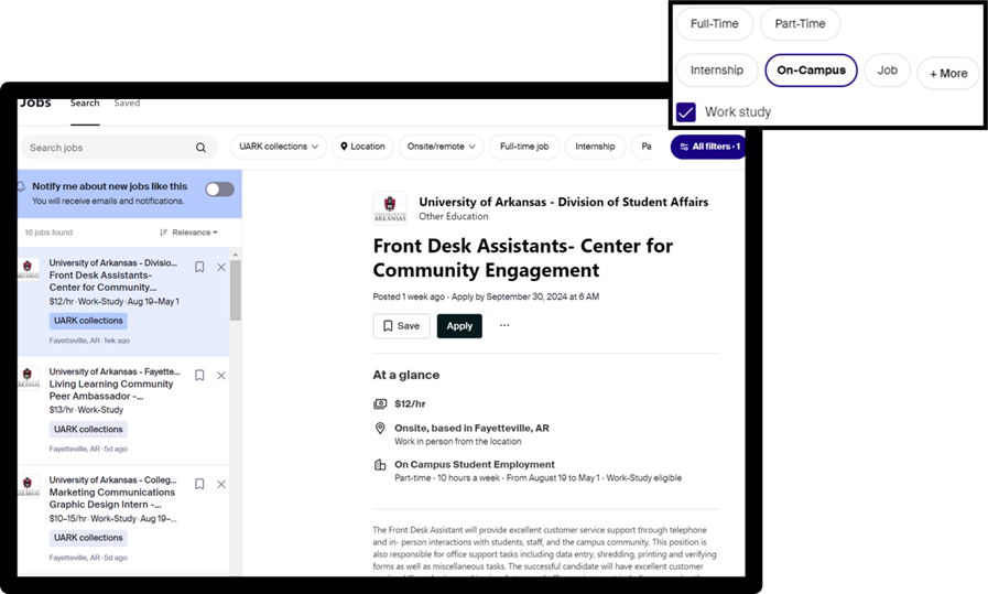 Handshake student employment image