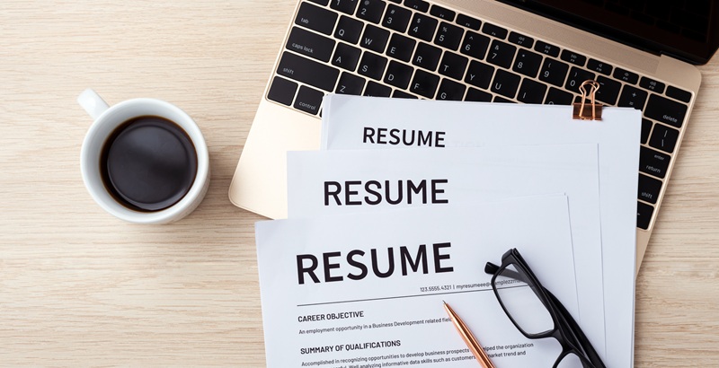 resume papers on desk