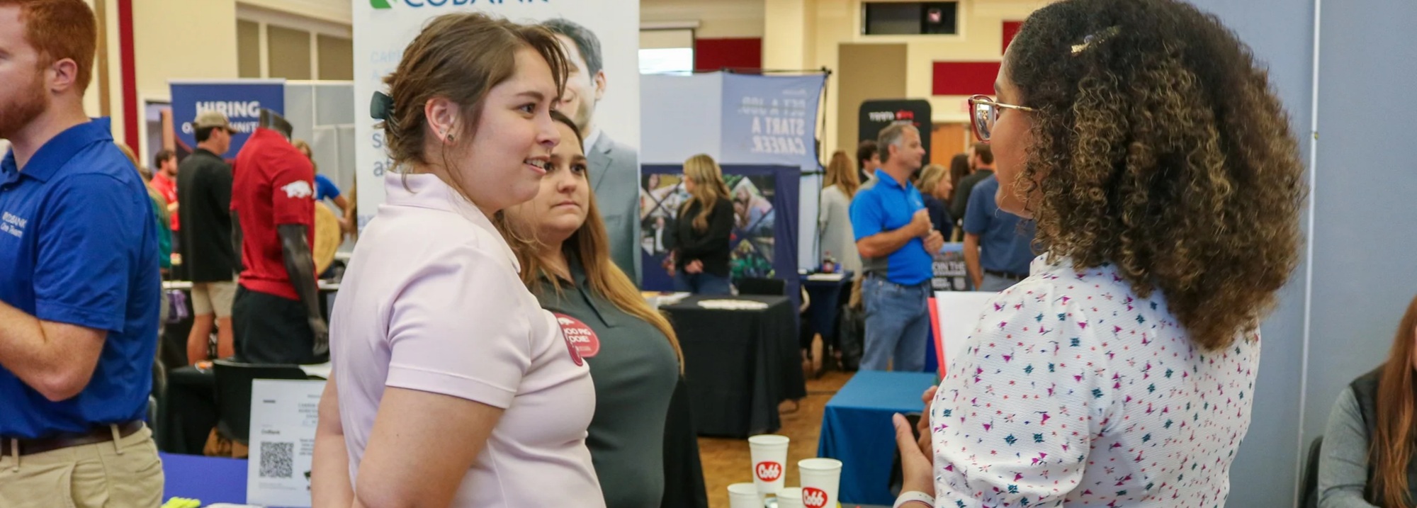Students and recruiters talking on the Agricultural Fair