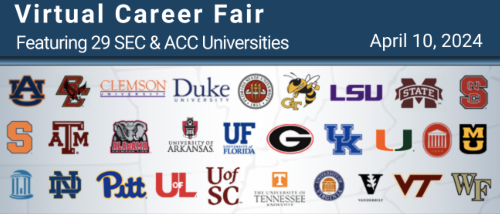 SEC & ACC Virtual Career Fair, Wednesday, April 10, 2024 from 9am-4pm CST.
